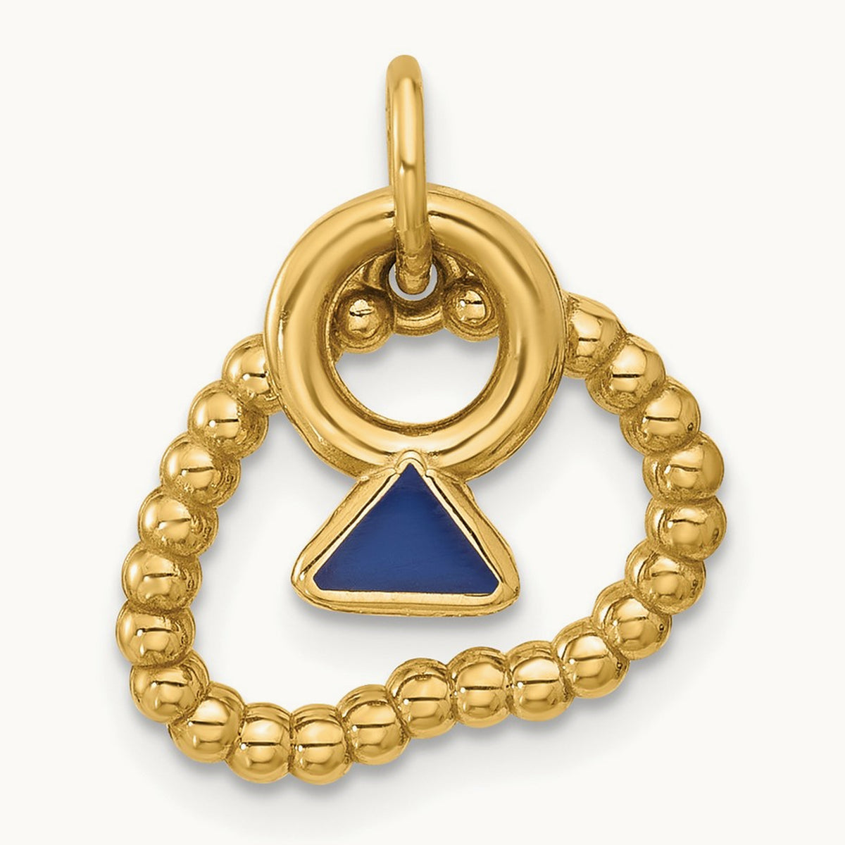 Fancy Mini Pearl Necklace And Mini Diamond Ring Charm, 14K Yellow Gold