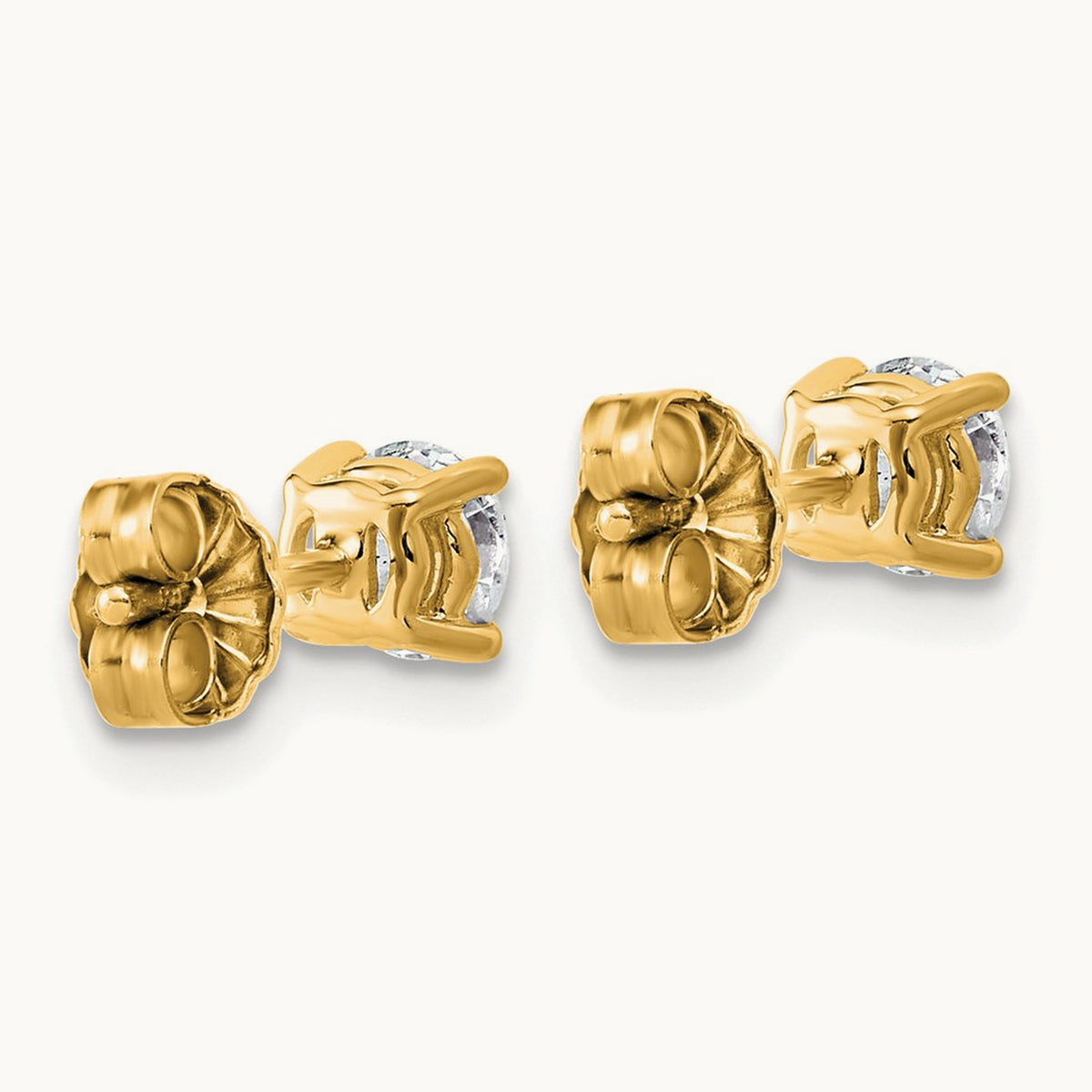 Round Lightweight Earrings, 0.25-6.00 ct tw Lab-Grown Diamond — 5/8 ct, 14K Yellow Gold