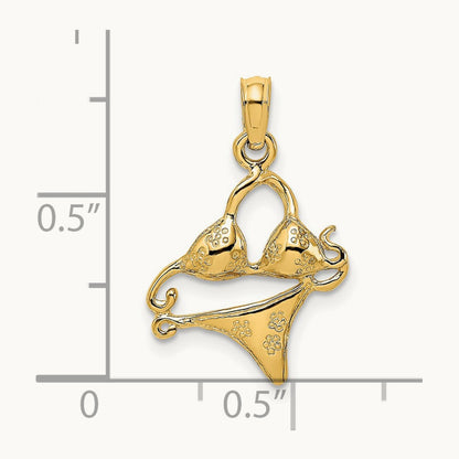 Bikini Bathing Suit Charm, 14K