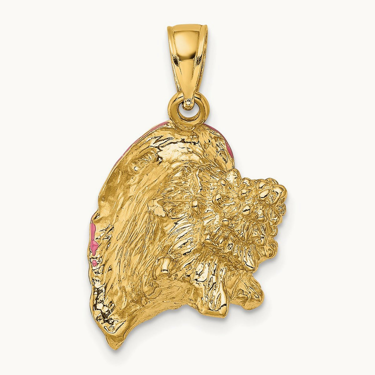 3-D Enamel Conch Shell Charm — 28mm