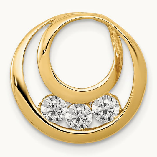 Circle Chain Slide Pendant, 0.50 ct tw Lab-Grown Diamond