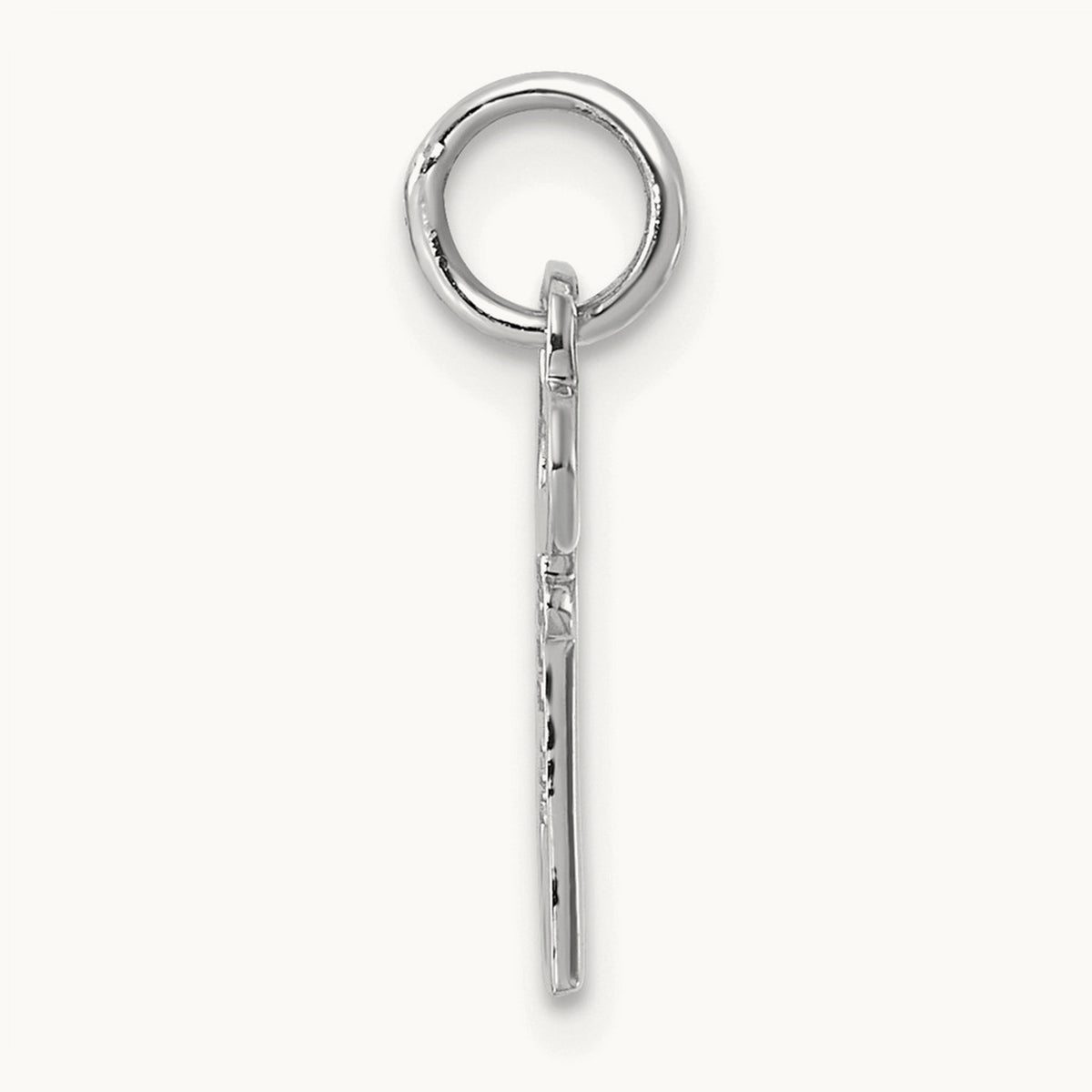 Key Initial Charm — 14K White Gold, N
