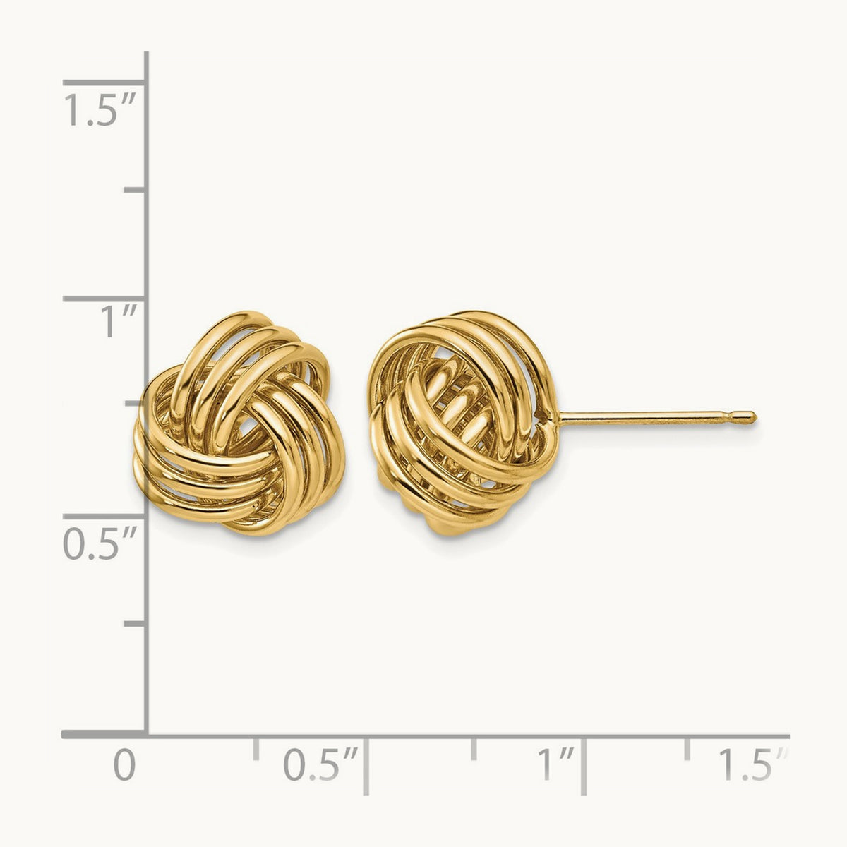 Polished Triple Knot Post Earrings — 12mm