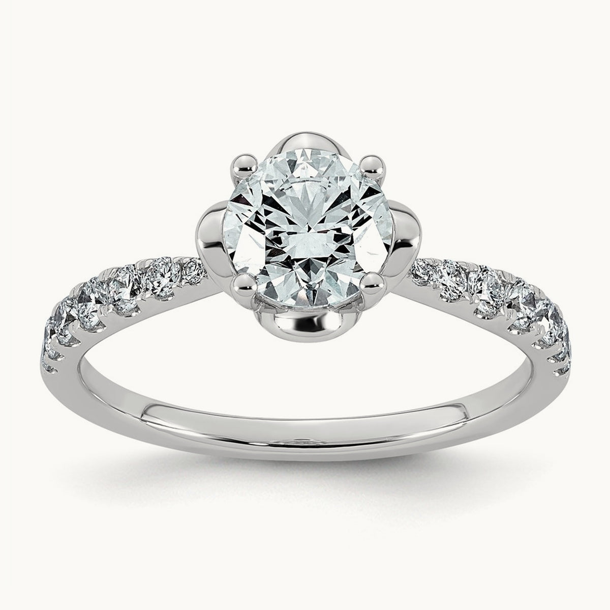 Round Center 4-Prong Ring, 1 1/4-2 7/8 ct Lab-Grown Diamond