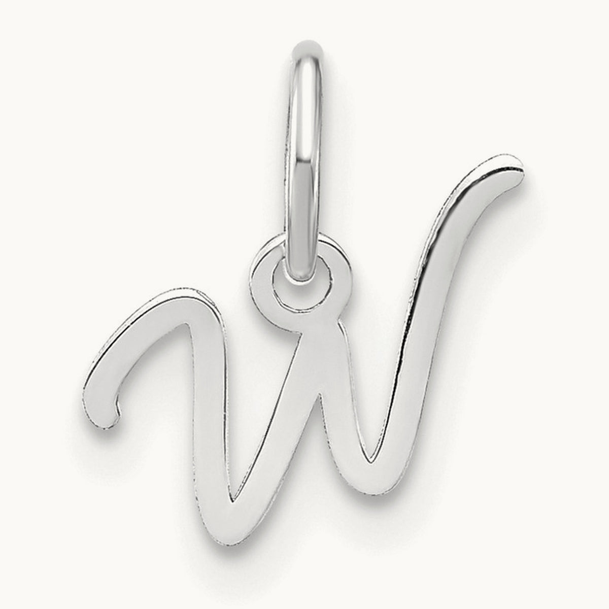 Upper case Initial Charm — 14K White Gold, W