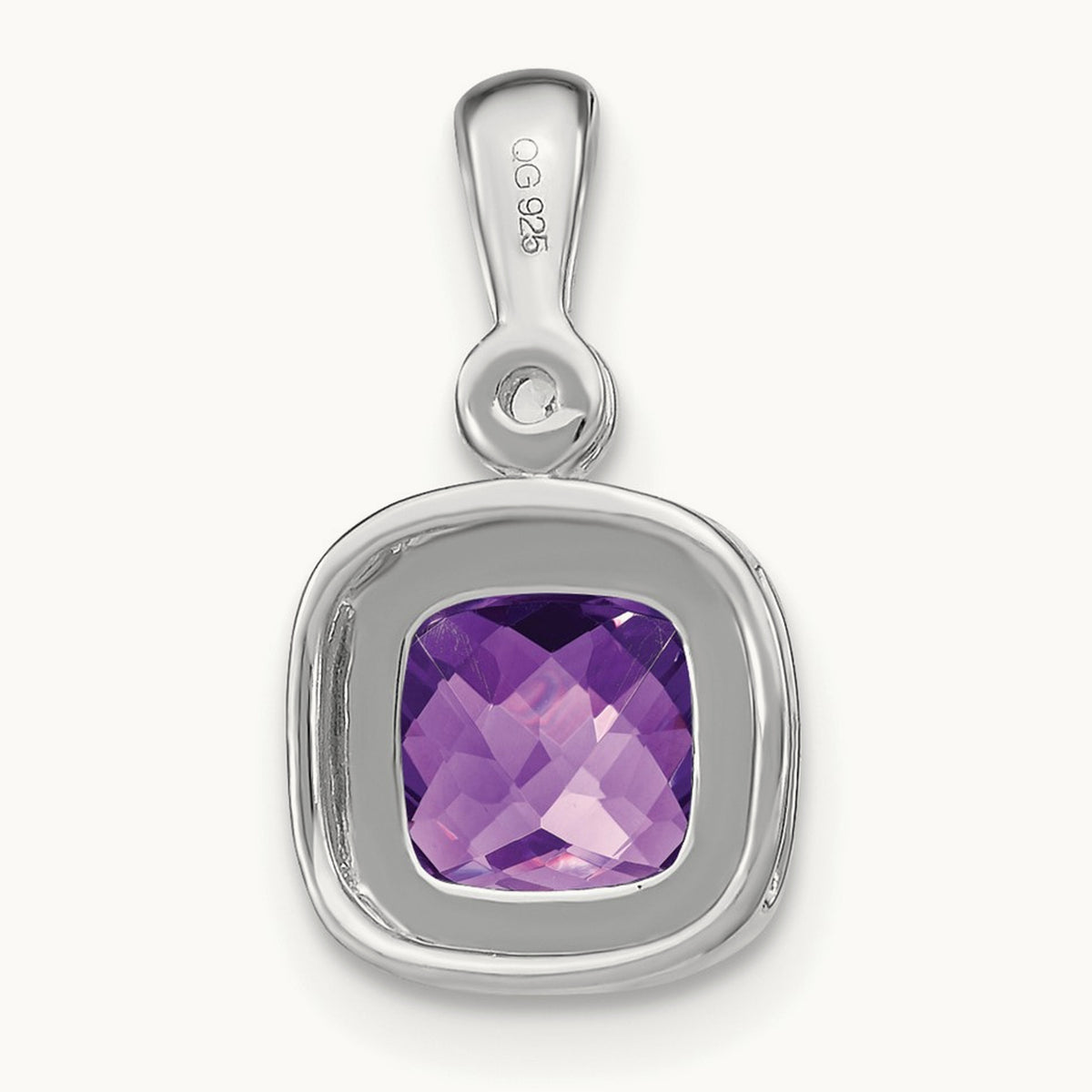 Cushion Amethyst and Diamond Pendant — photo set