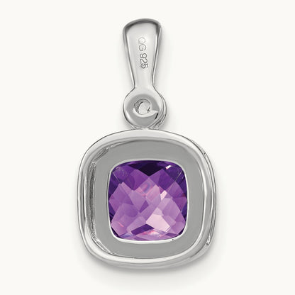 Cushion Amethyst and Diamond Pendant — photo set