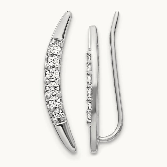 Earrings Climber, 0.20 ct tw Lab-Grown Diamond