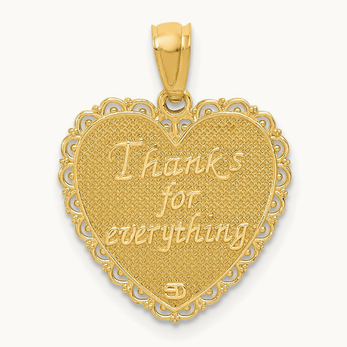 Reversible FOR MY MOM/ Thanks For Everything Pendant, 14K Gold