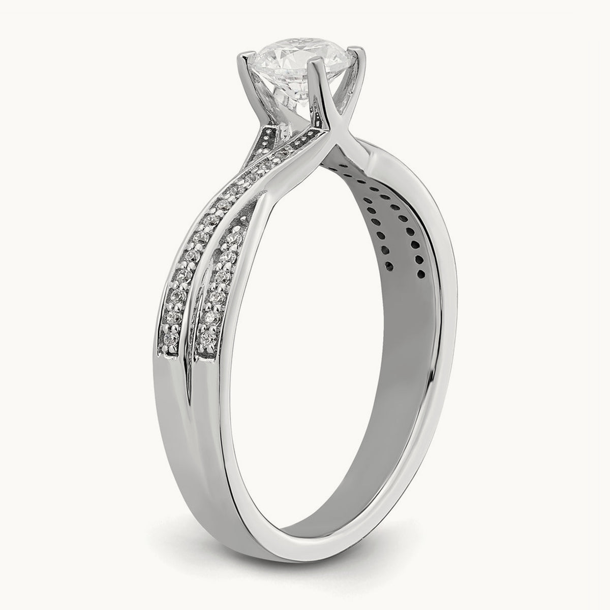 Round Criss-Cross Engagement Ring, 0.50 ct tw