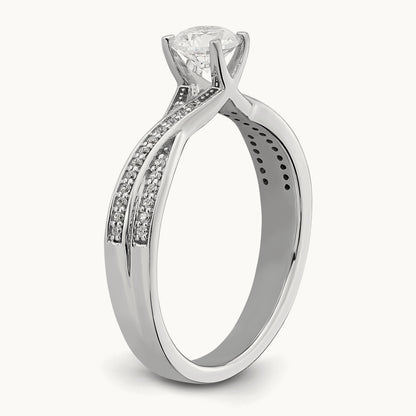 Round Criss-Cross Engagement Ring, 0.50 ct tw
