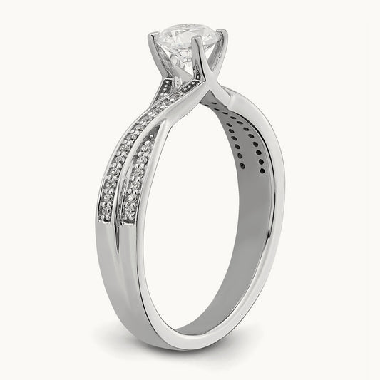 Round Criss-Cross Engagement Ring, 0.50 ct tw