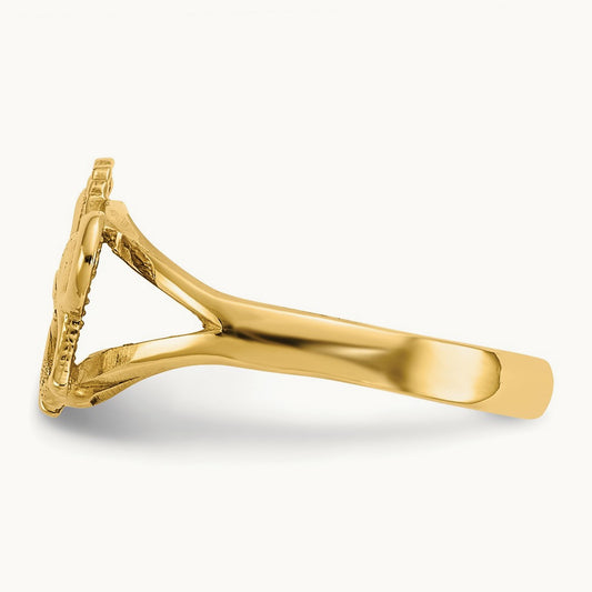 Polished Horse Ring, 14K