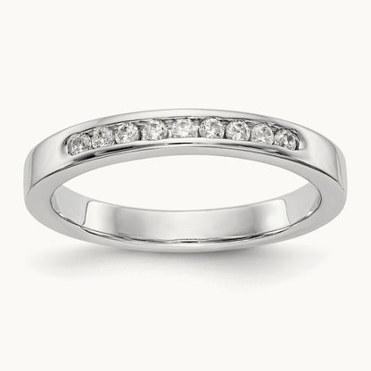 9- Stone Closed Channel Band Mounting, 1.6mm, 14K White Gold