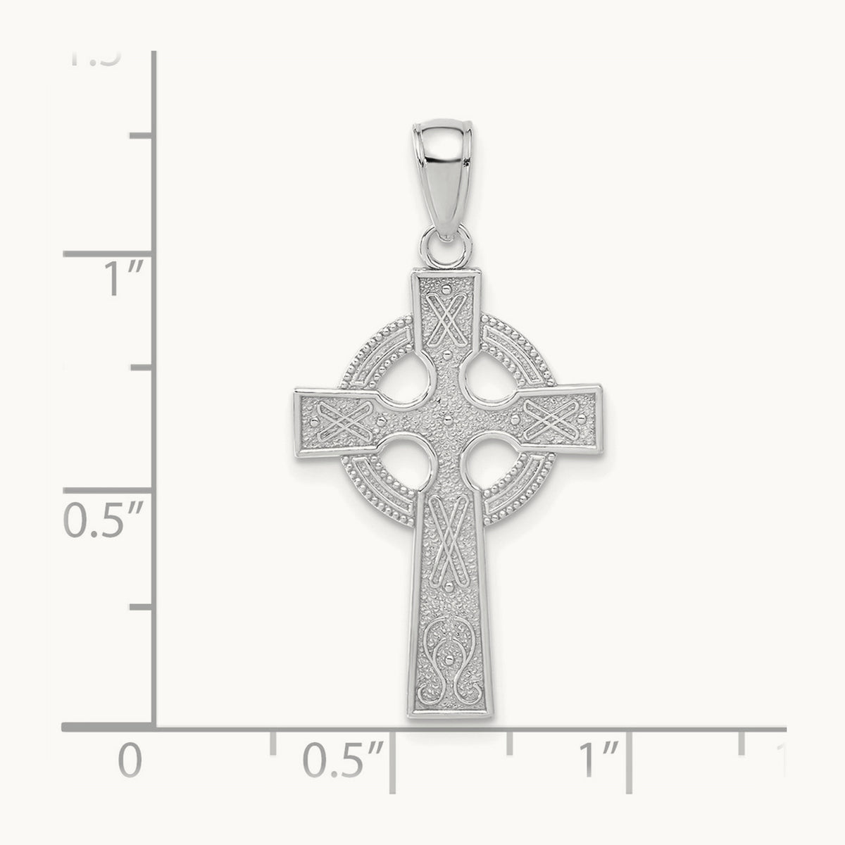 Celtic Cross Pendant, 14K White Gold