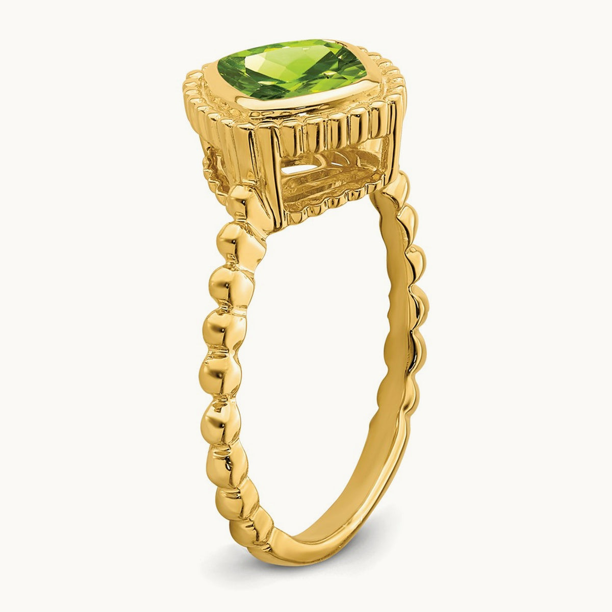 Cushion Peridot Ring, 14K