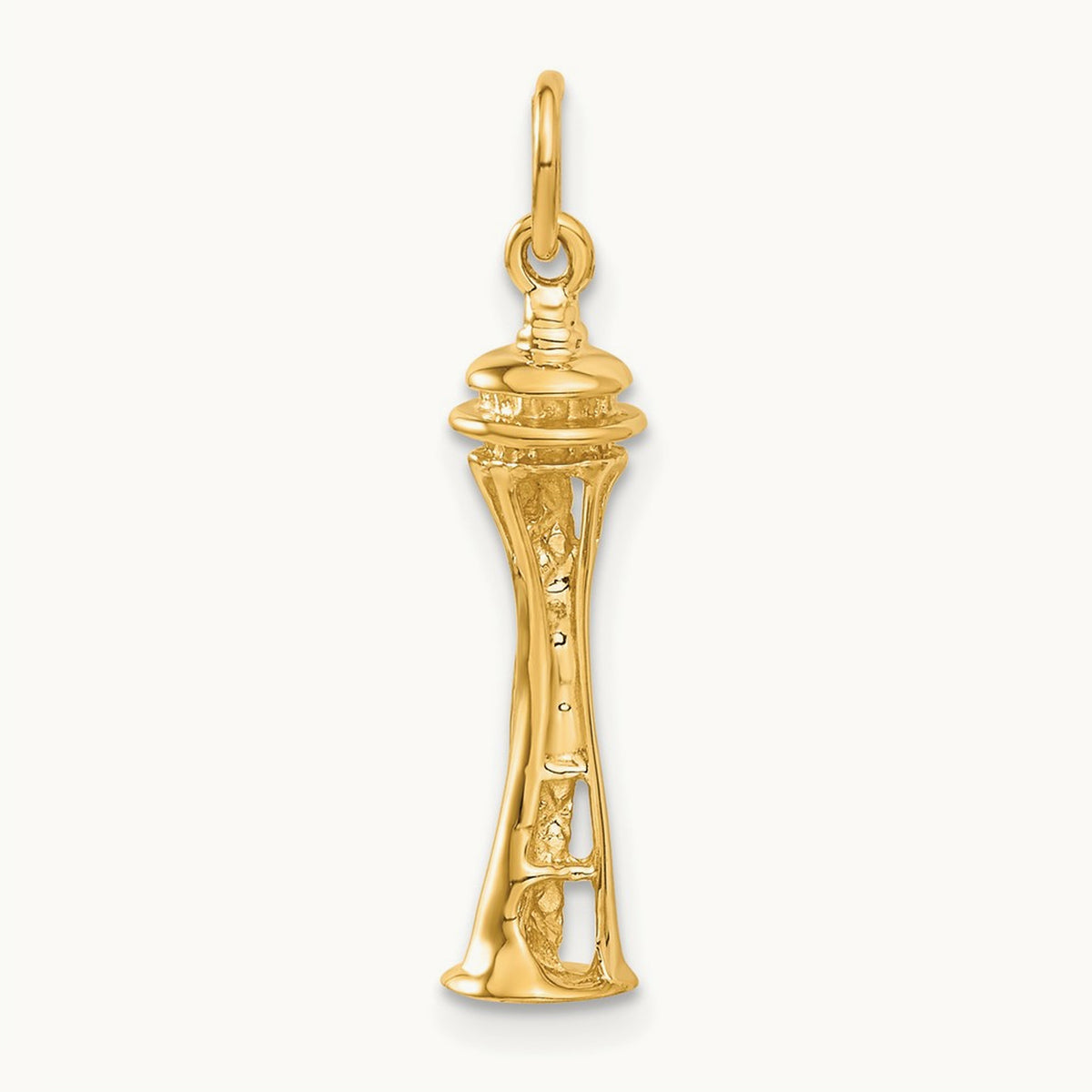 3D Space Needle Charm, 14K