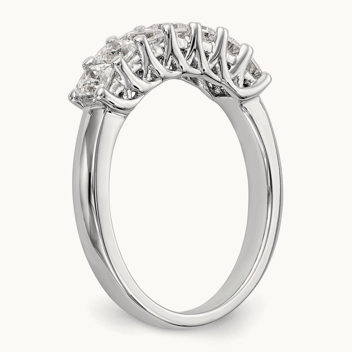 7-Stone Diamond Band, 14K White Gold