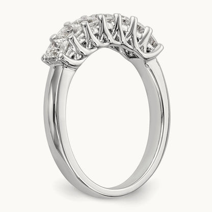 7-Stone Diamond Band, 14K White Gold