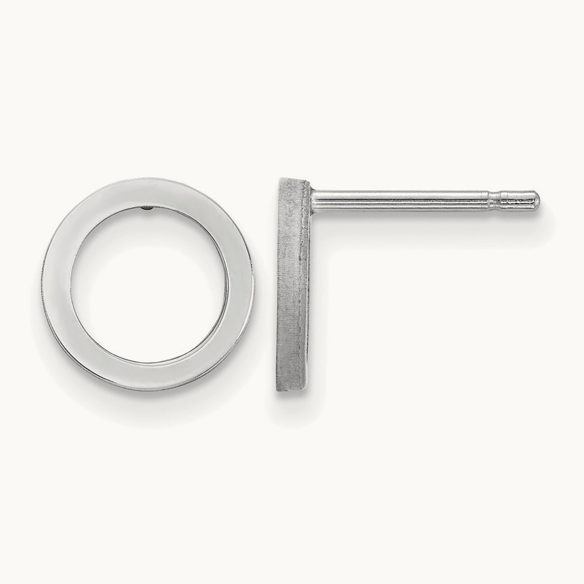 Open Circle Earrings — 14K White Gold