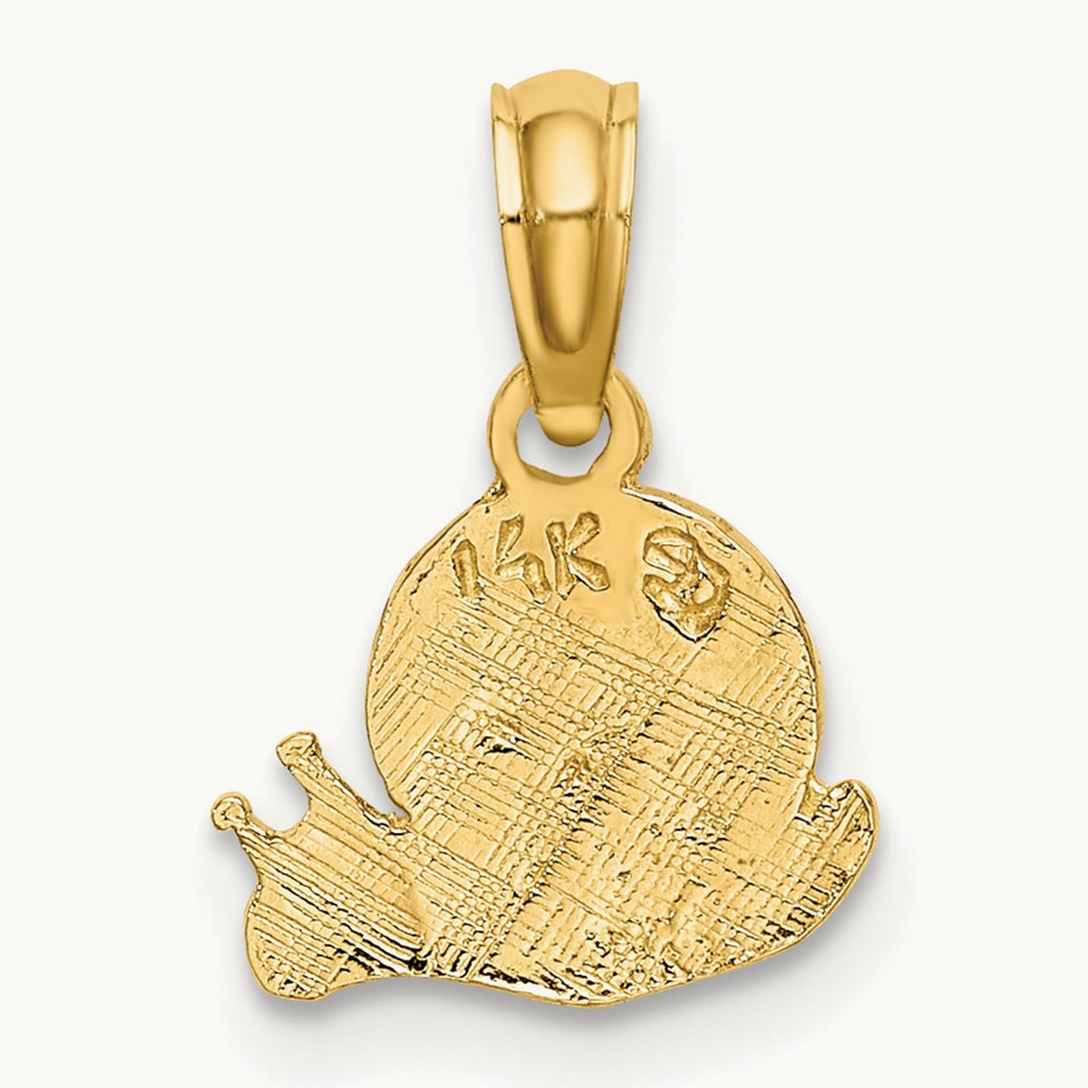 Textured Mini Snail Charm, 14K