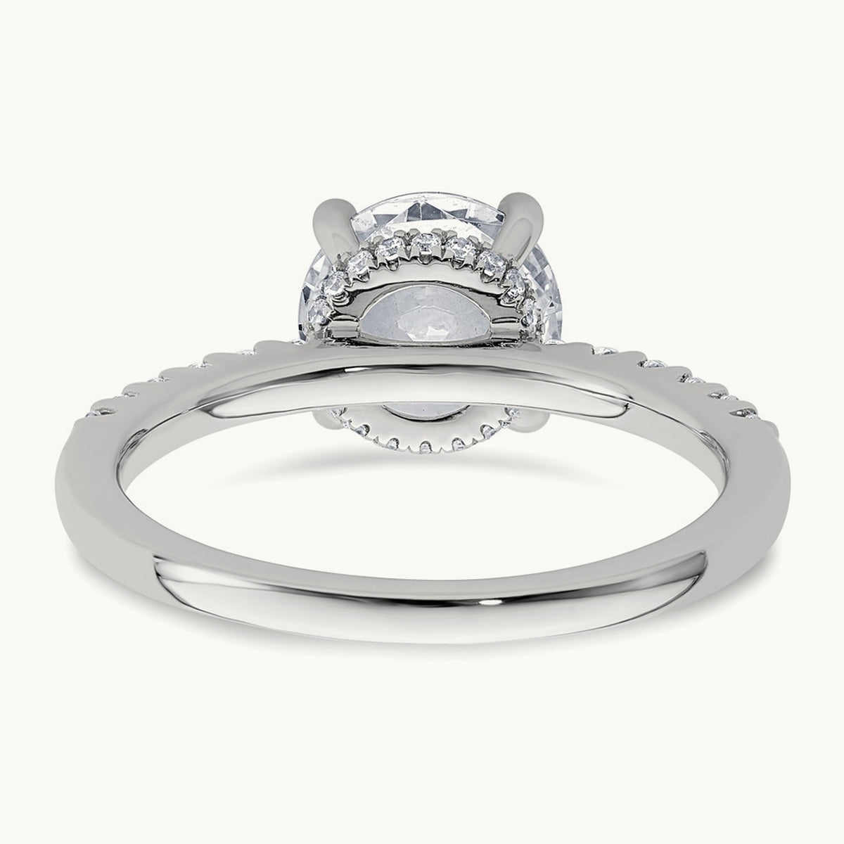 Round Engagement Ring, 1.25-2.75 ct tw Lab-Grown Diamond — 2 1/4 ct, 14K White Gold