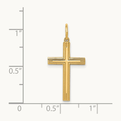 Laser Designed Cross Pendant, 14K