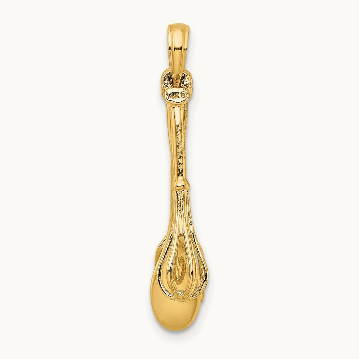 3-D Enamel Spatula, Wooden Spoon, Whisk Moveable Charm, 14K