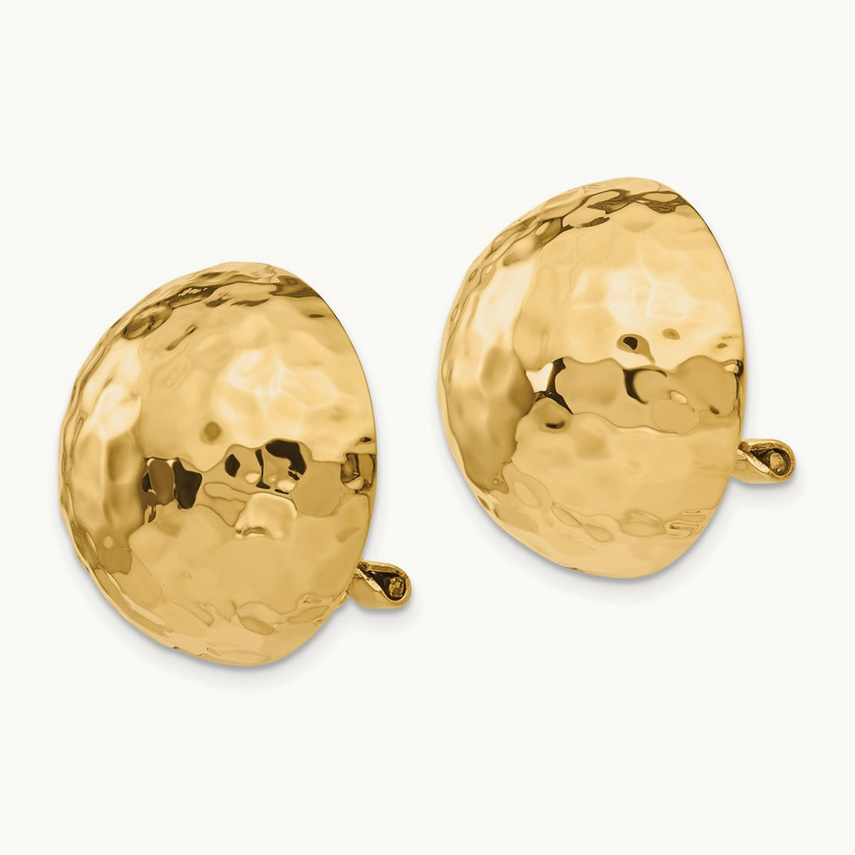 Omega Clip Hammered Non-pierced Earrings — 20mm