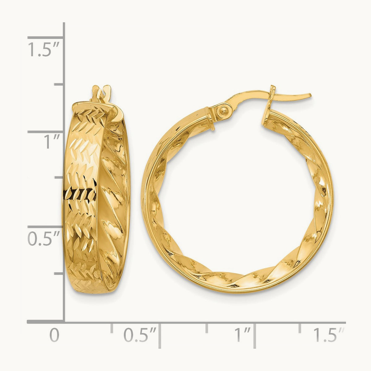 Polished and D/C Hoop Earrings — Leslie's — photo set