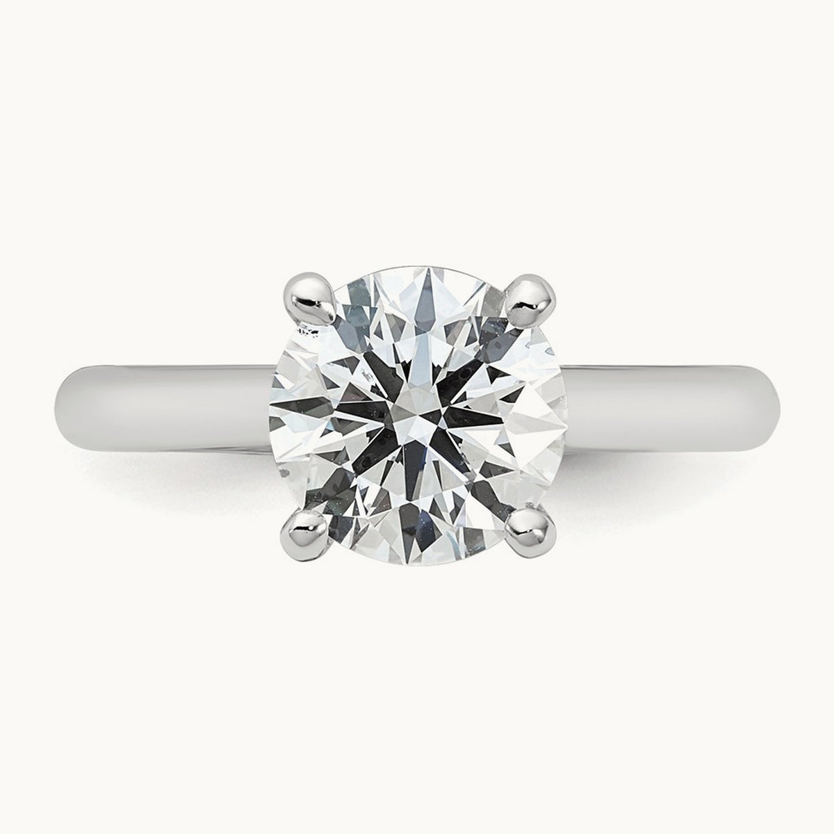 Round 8X Ring, 2.00 ct tw Lab-Grown Diamond — 14K White Gold