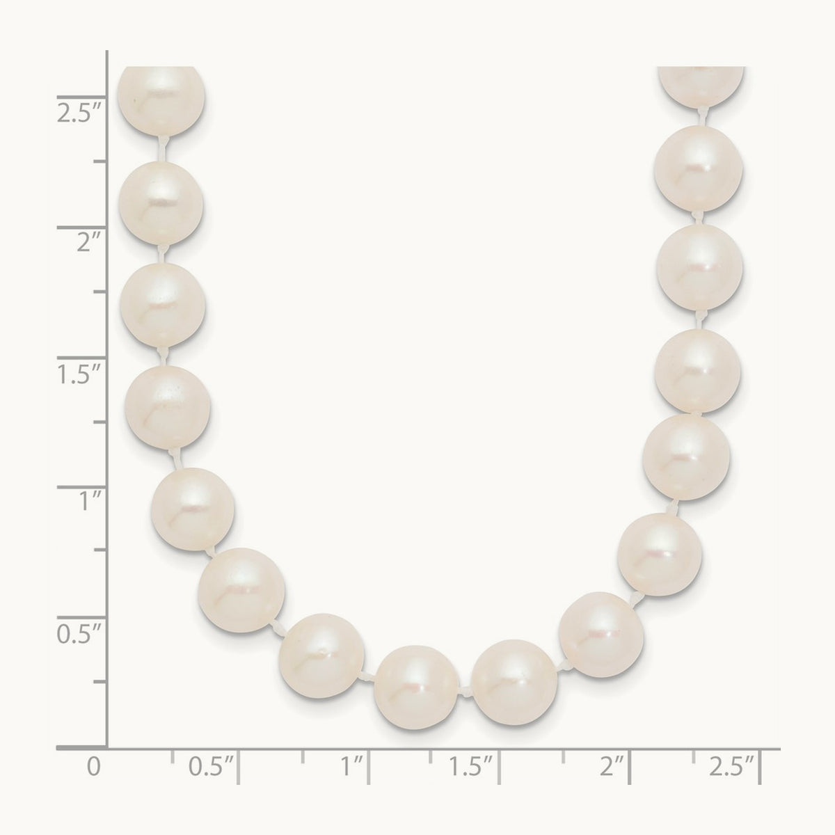 8- White Near Round Freshwater Cultured Pearl Necklace, 14K