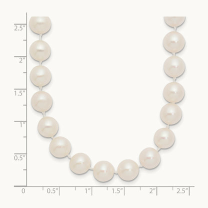 8- White Near Round Freshwater Cultured Pearl Necklace, 14K