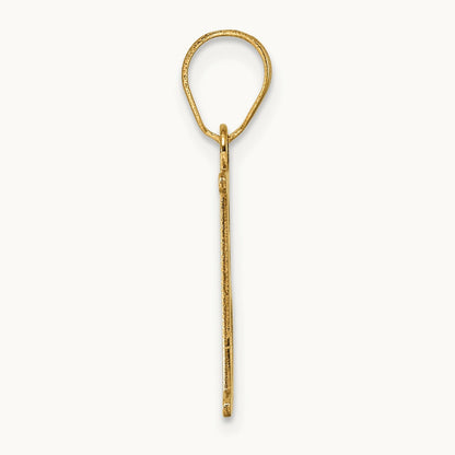 Polished Etched Letter B Initial Pendant, 14K