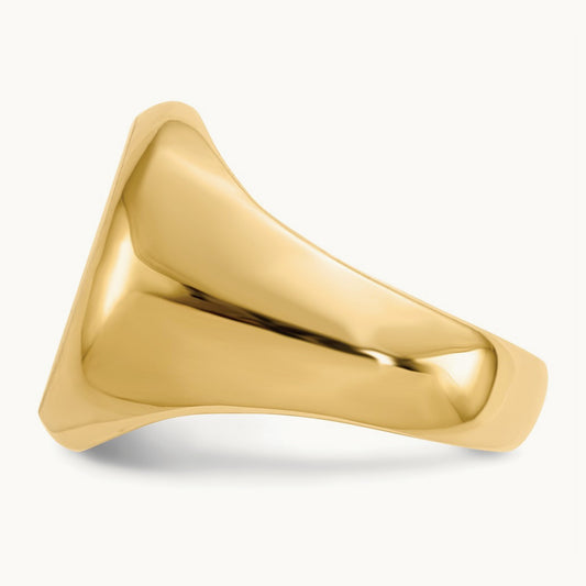 13.5x16. Closed Back Mens Signet Ring, 5mm, 14K