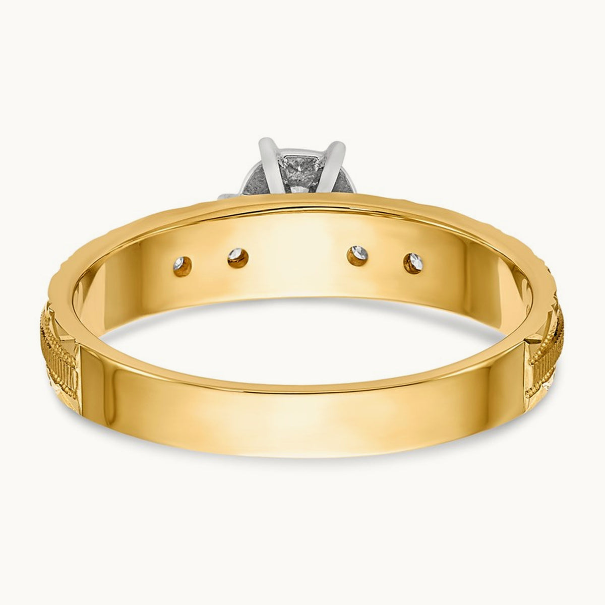 AA Quality Trio Complete Engagement Ring, 14K