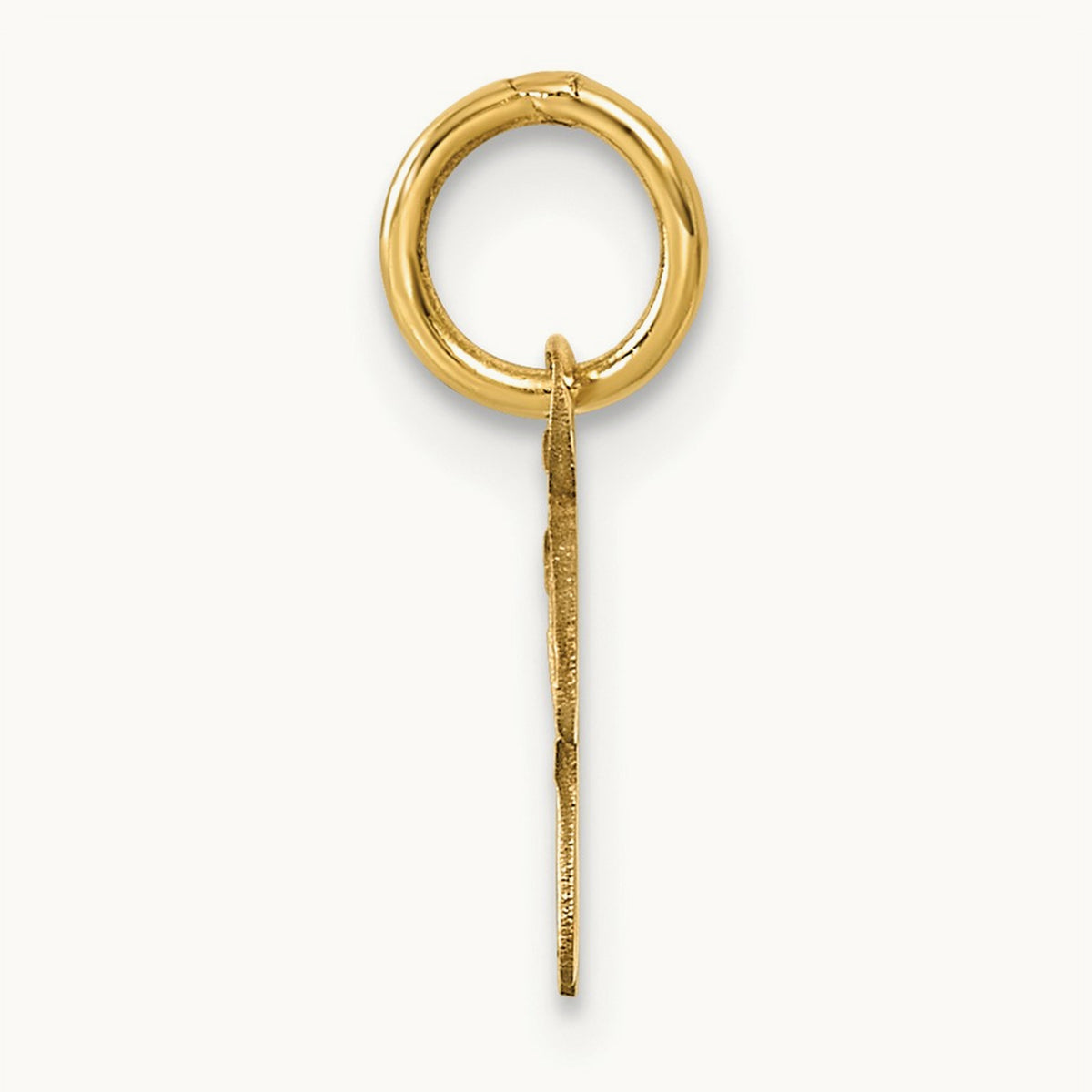 Uppercase Initial Charm — 14K Yellow Gold, R