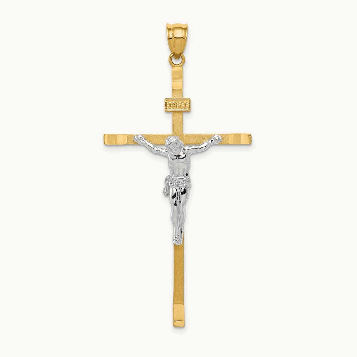 Crucifix Pendant, 14K Two-tone