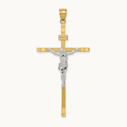 Crucifix Pendant, 14K Two-tone