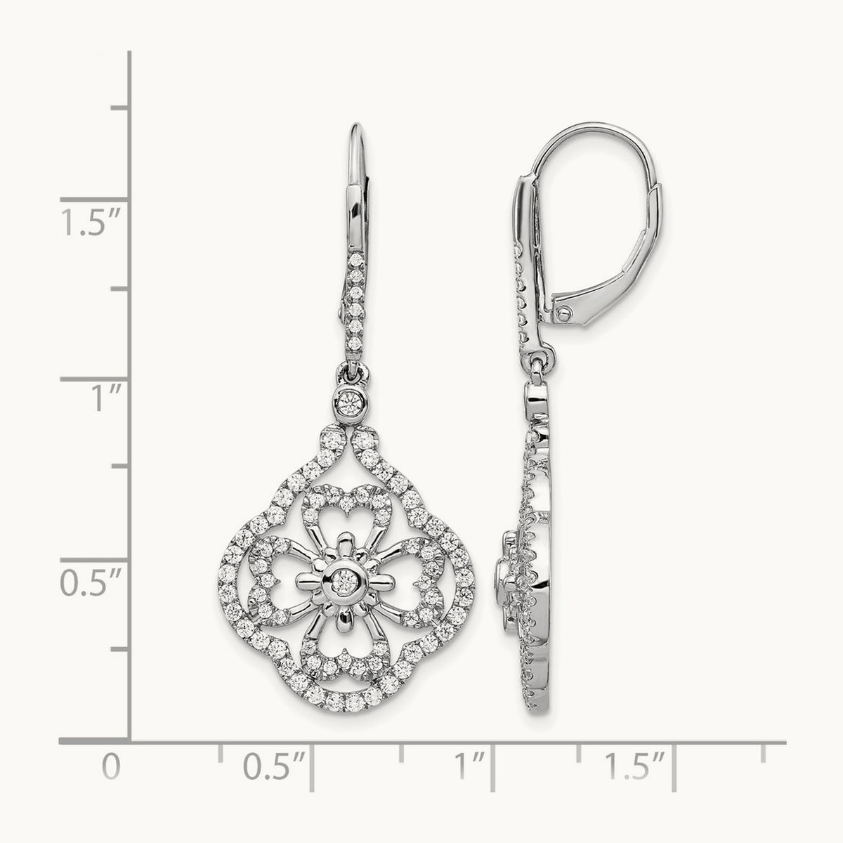 Diamond Fancy Leverback Earrings — 41mm