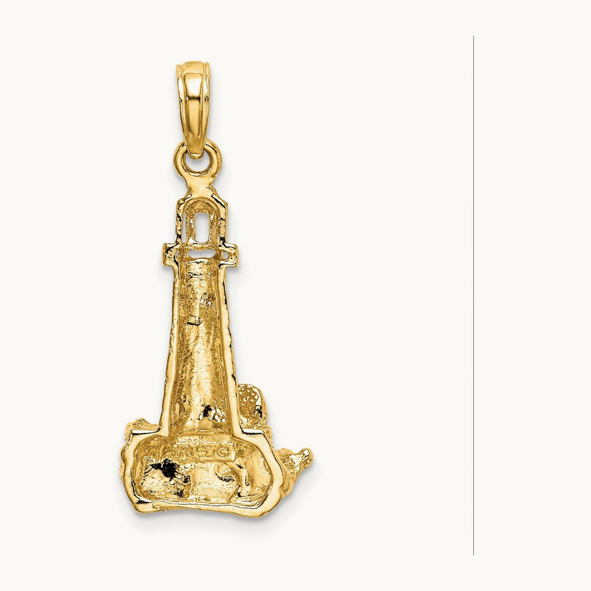 Lighthouse W/ Wave Charm, 14K