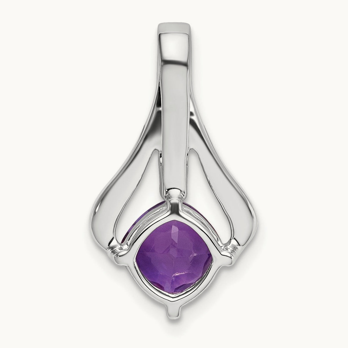Amethyst and Diamond Pendant — 14K White Gold