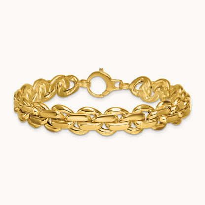 Polished 7.5in Fancy Link Bracelet, 14K