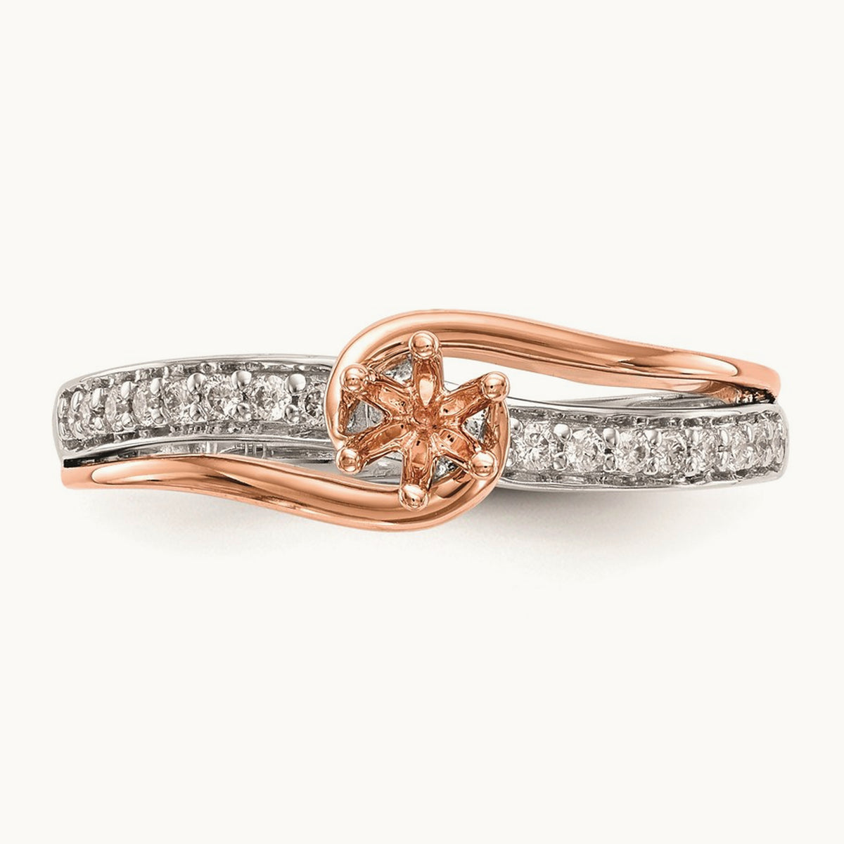 Semi-Mount Engagement Ring, 0.10 ct tw — 10K Two-Tone