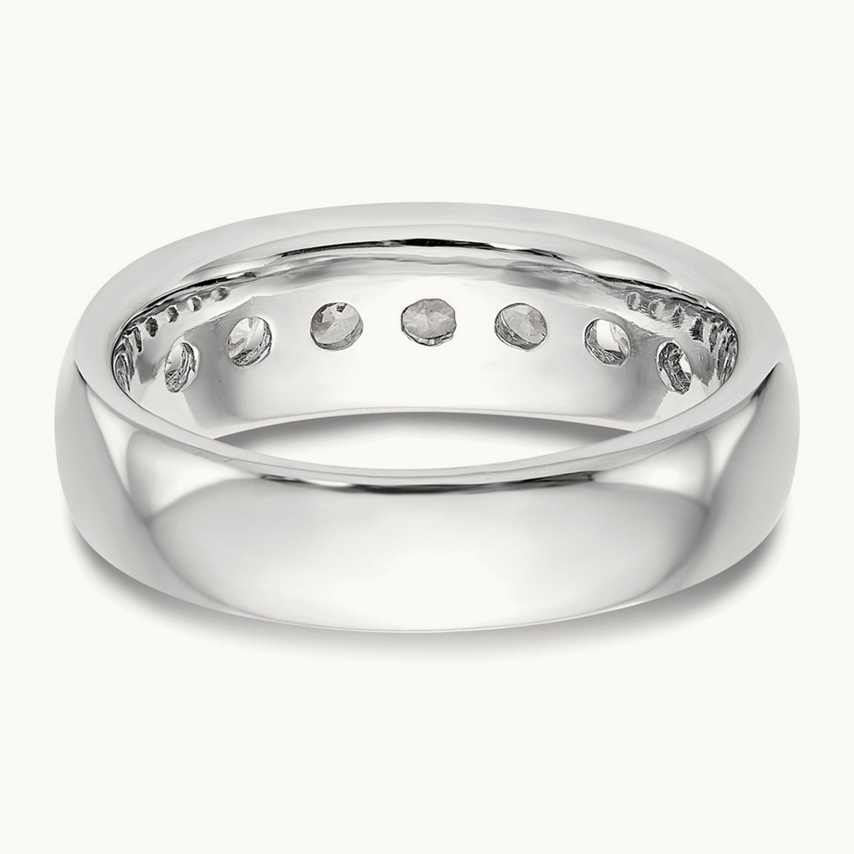7-Stone Diamond Channel Band, 14K White Gold