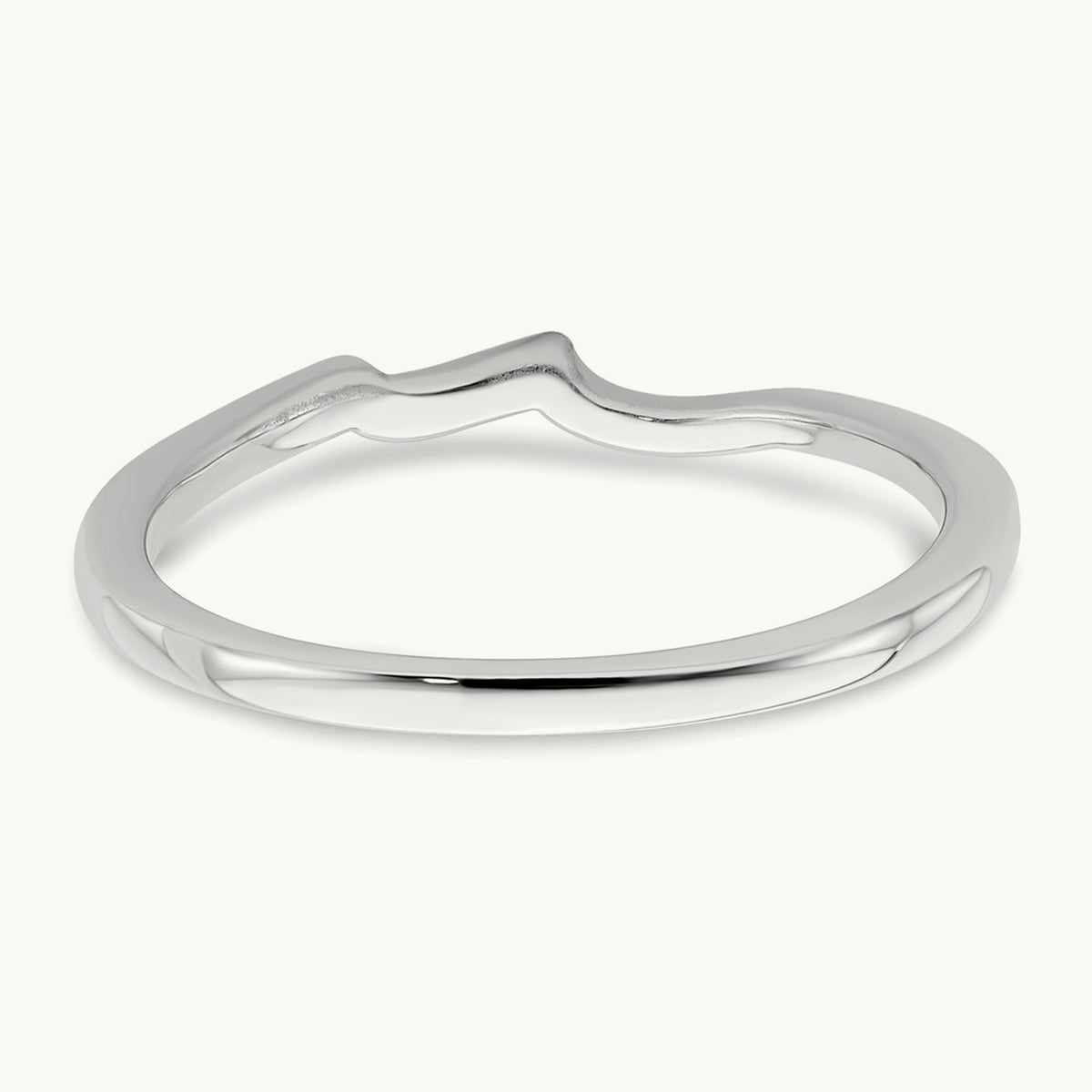 Contoured Band, 10K White Gold
