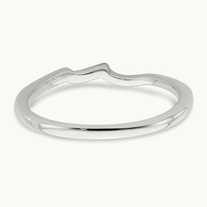 Contoured Band, 10K White Gold