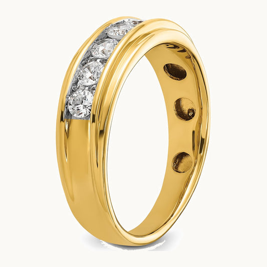 IBGoodman 14K Men's Polished 7/8 Carat AA Quality Diamond Ring