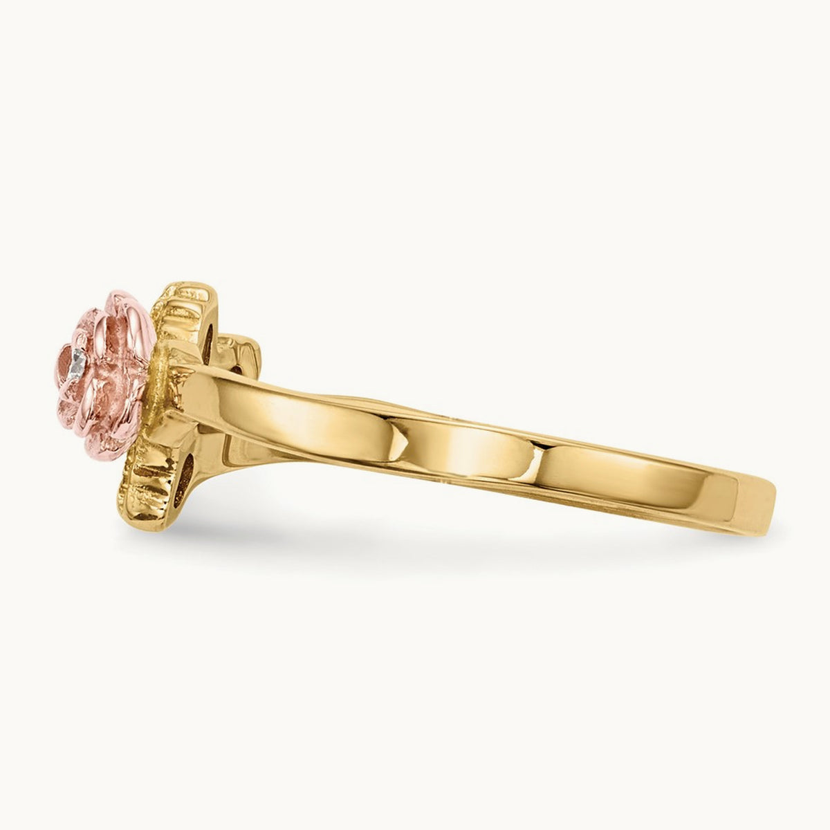 Black Hills Gold Rose Ring, 0.05 ct tw