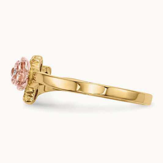 Black Hills Gold Rose Ring, 0.05 ct tw